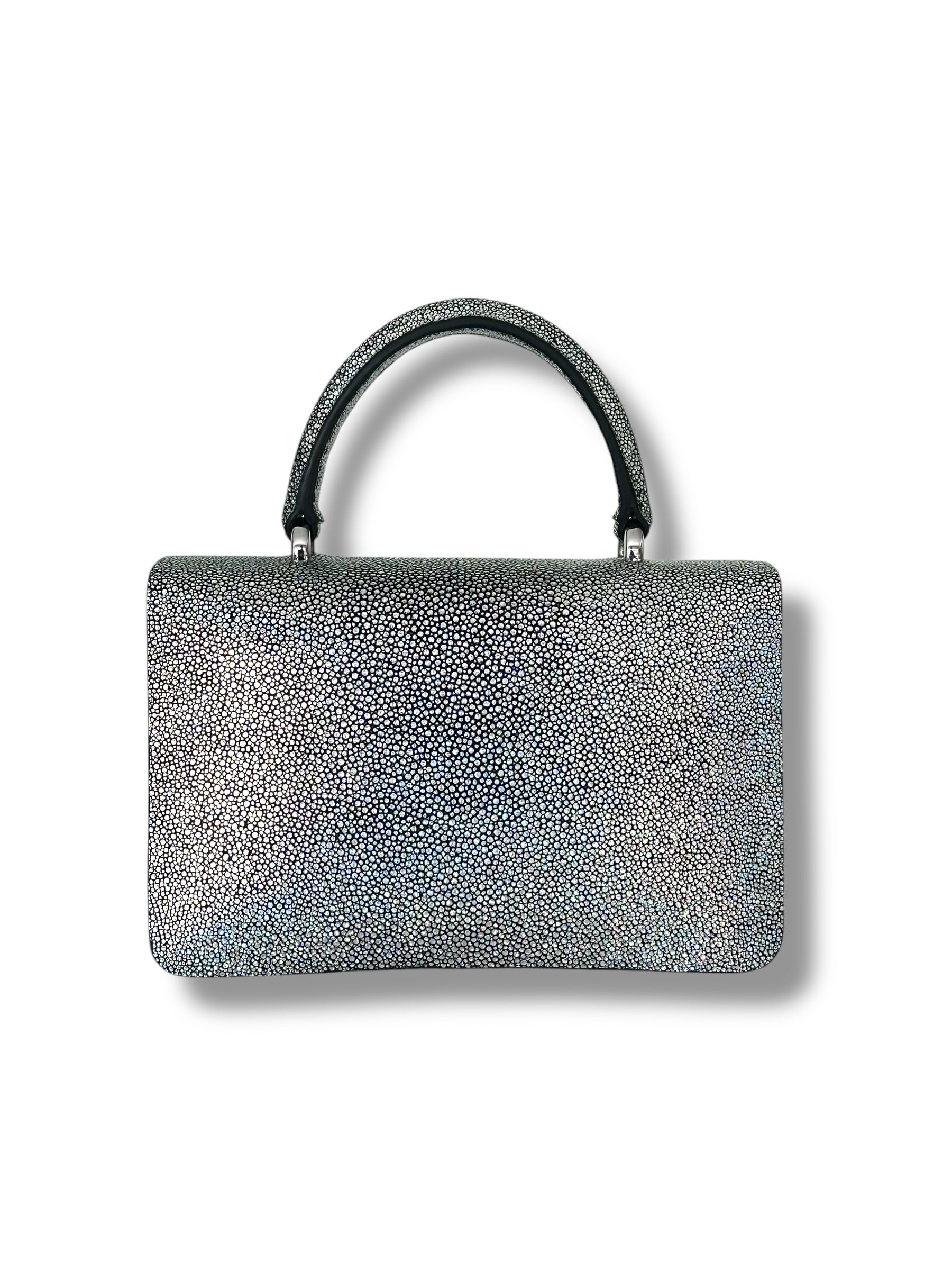 Silver Jeweled Galuchat - Anka Top Handle image 2