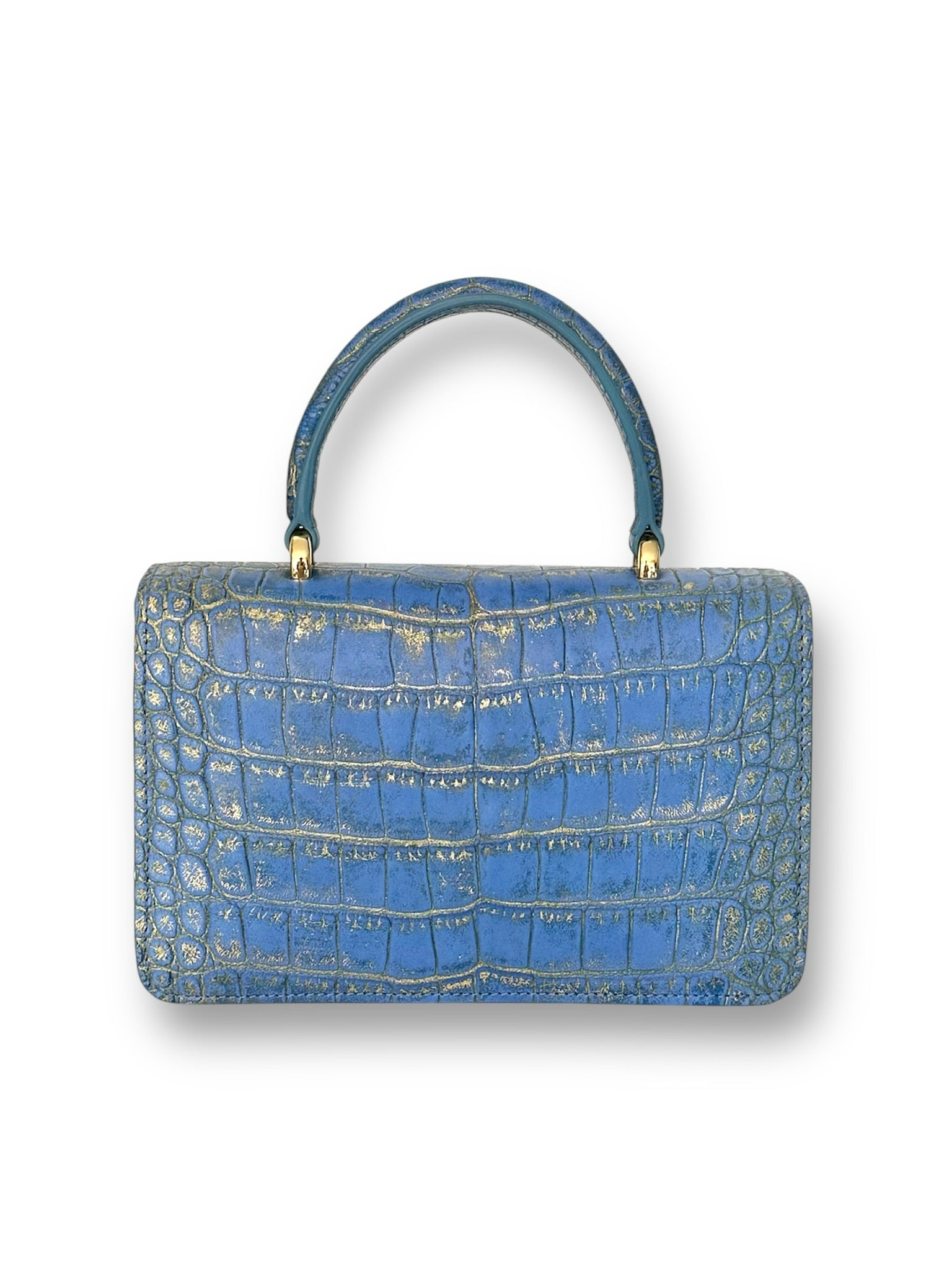 Matte Cerulean Alligator - Anka Top Handle image 2