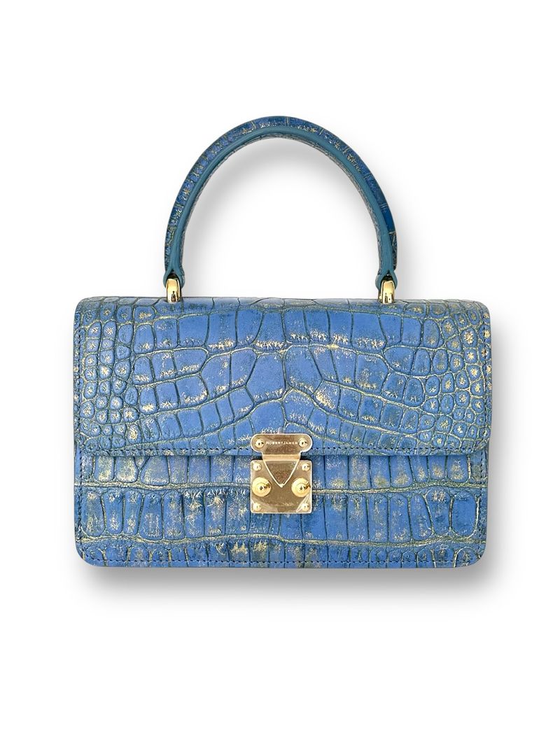 Matte Cerulean Alligator - Anka Top Handle image 0