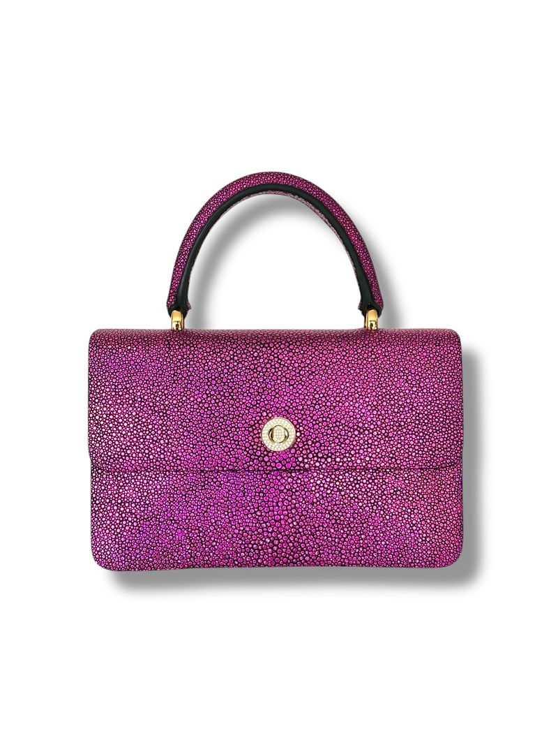Fuchsia Jeweled Galuchat - Anka Top Handle image 0