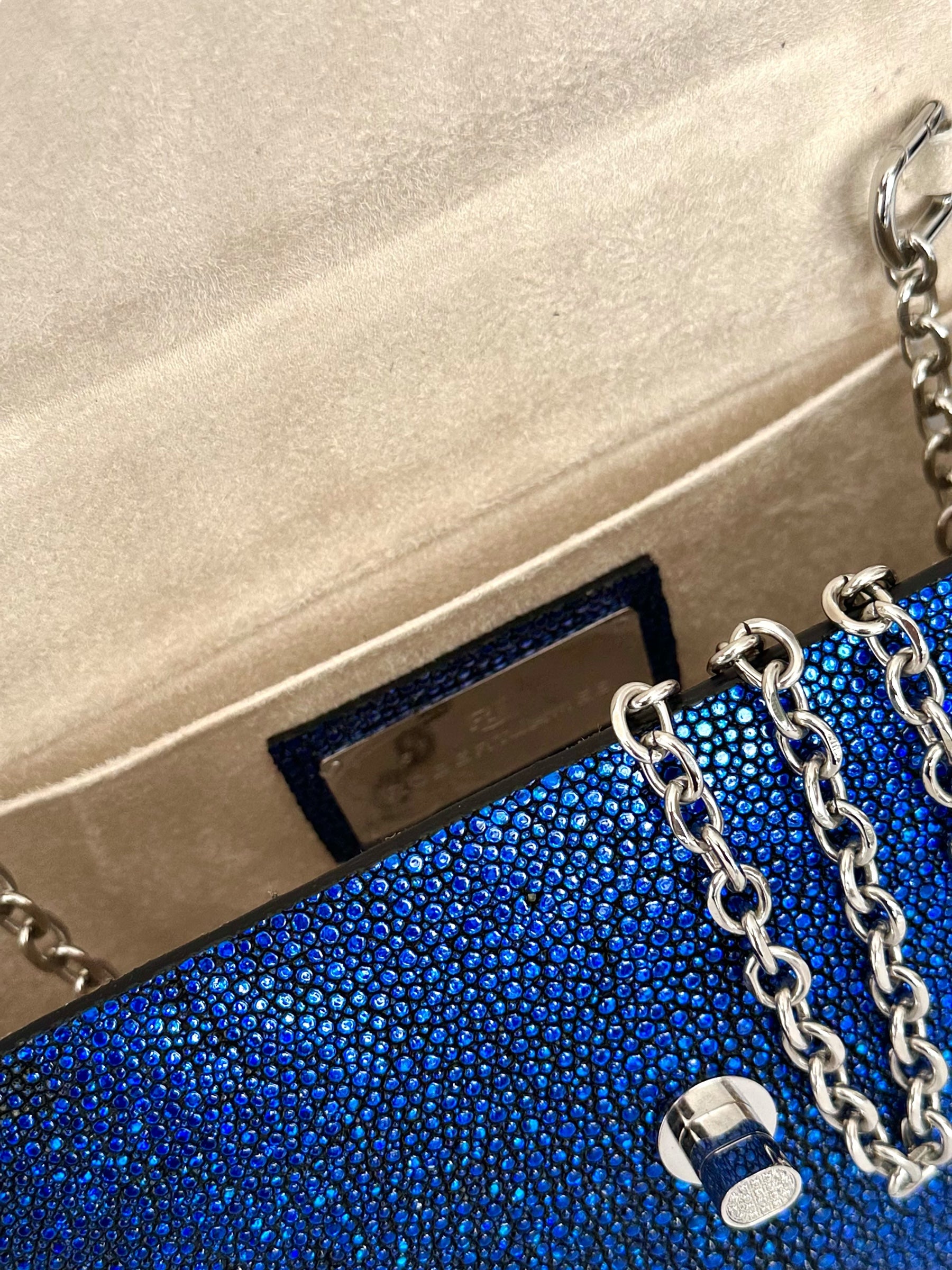 Sapphire Jeweled Galuchat - Anka Top Handle image 4