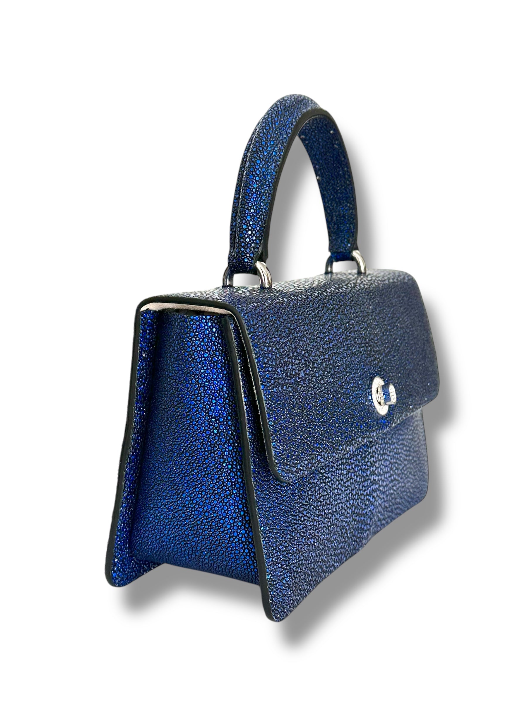 Sapphire Jeweled Galuchat - Anka Top Handle image 1
