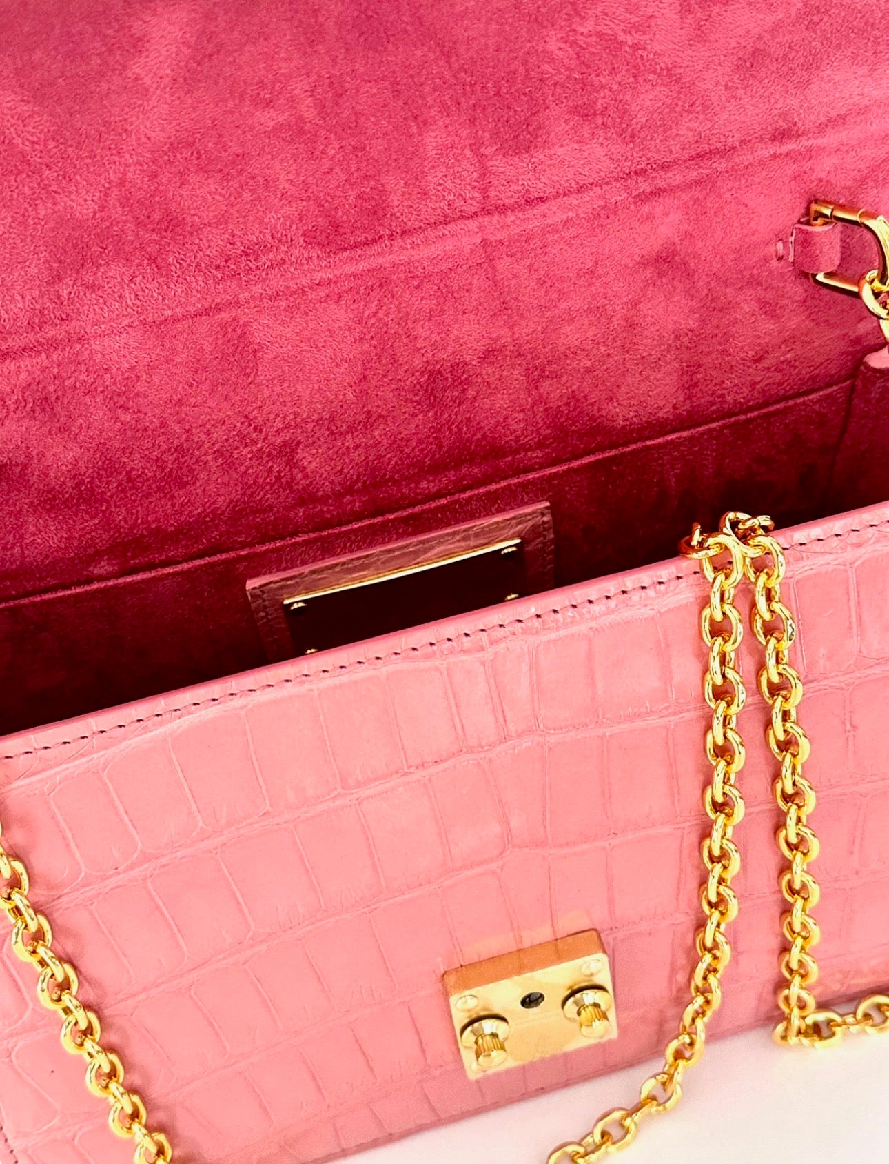 Pink Coral Alligator - Anka Top Handle image 4