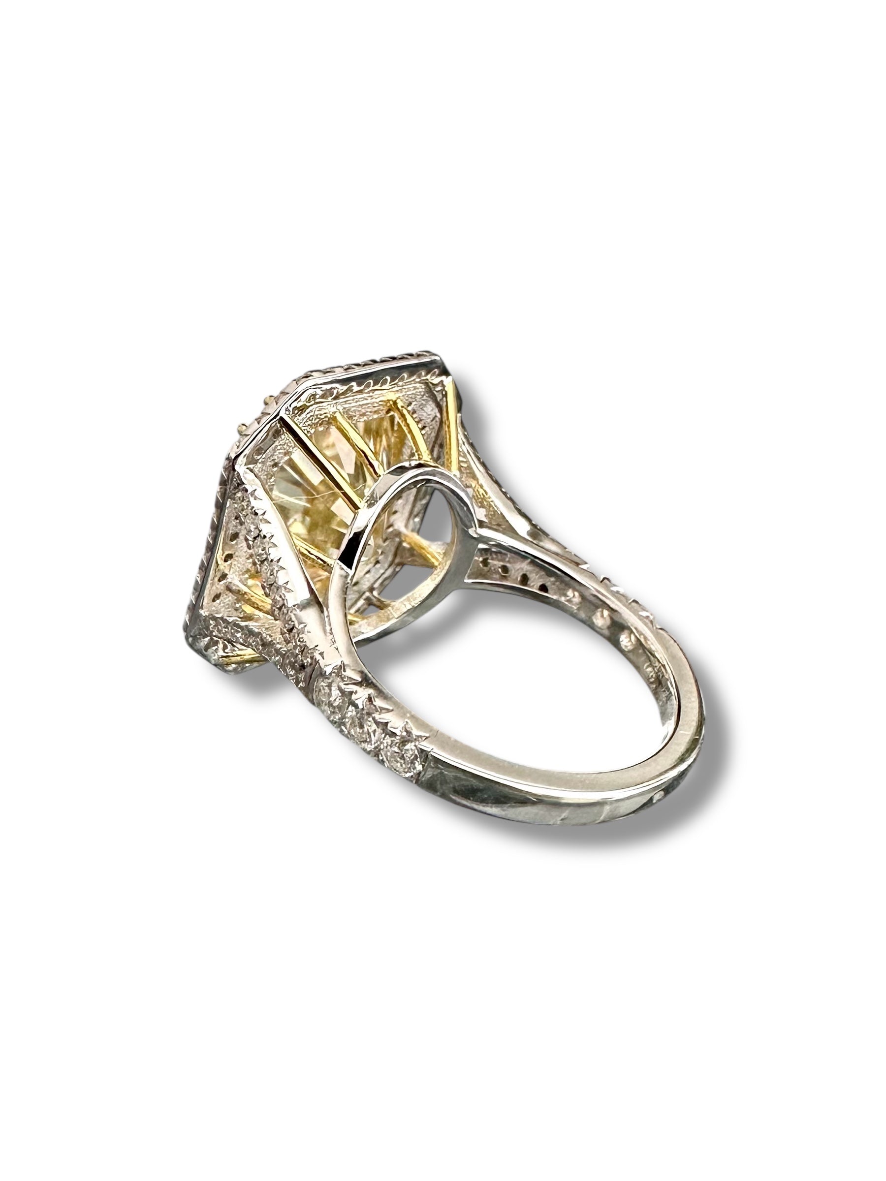 12ct Fancy Yellow Radiant Cut Moissanite Ring image 6