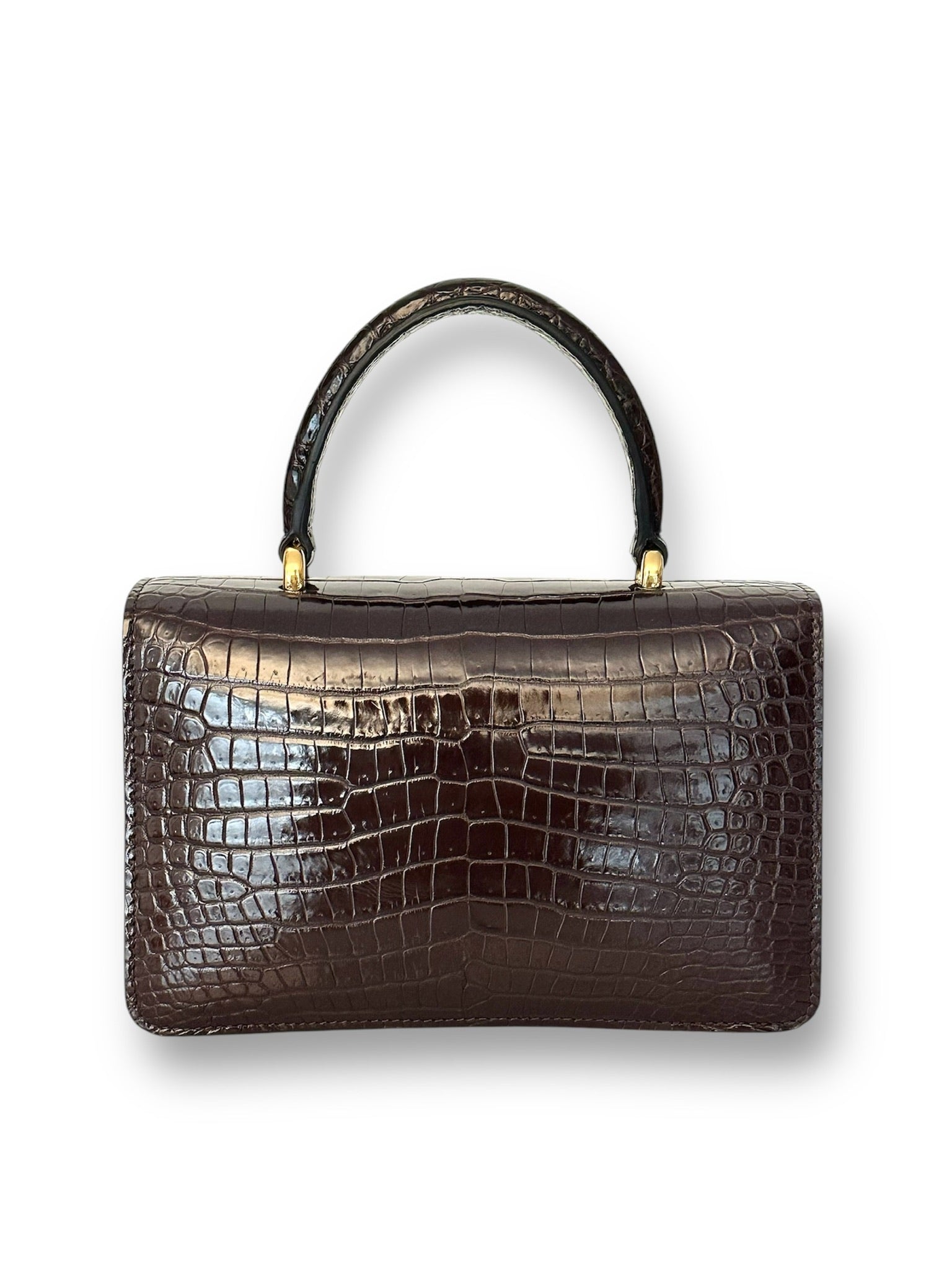 Deep Brown Niloticus Crocodile - Anka Top Handle image 2