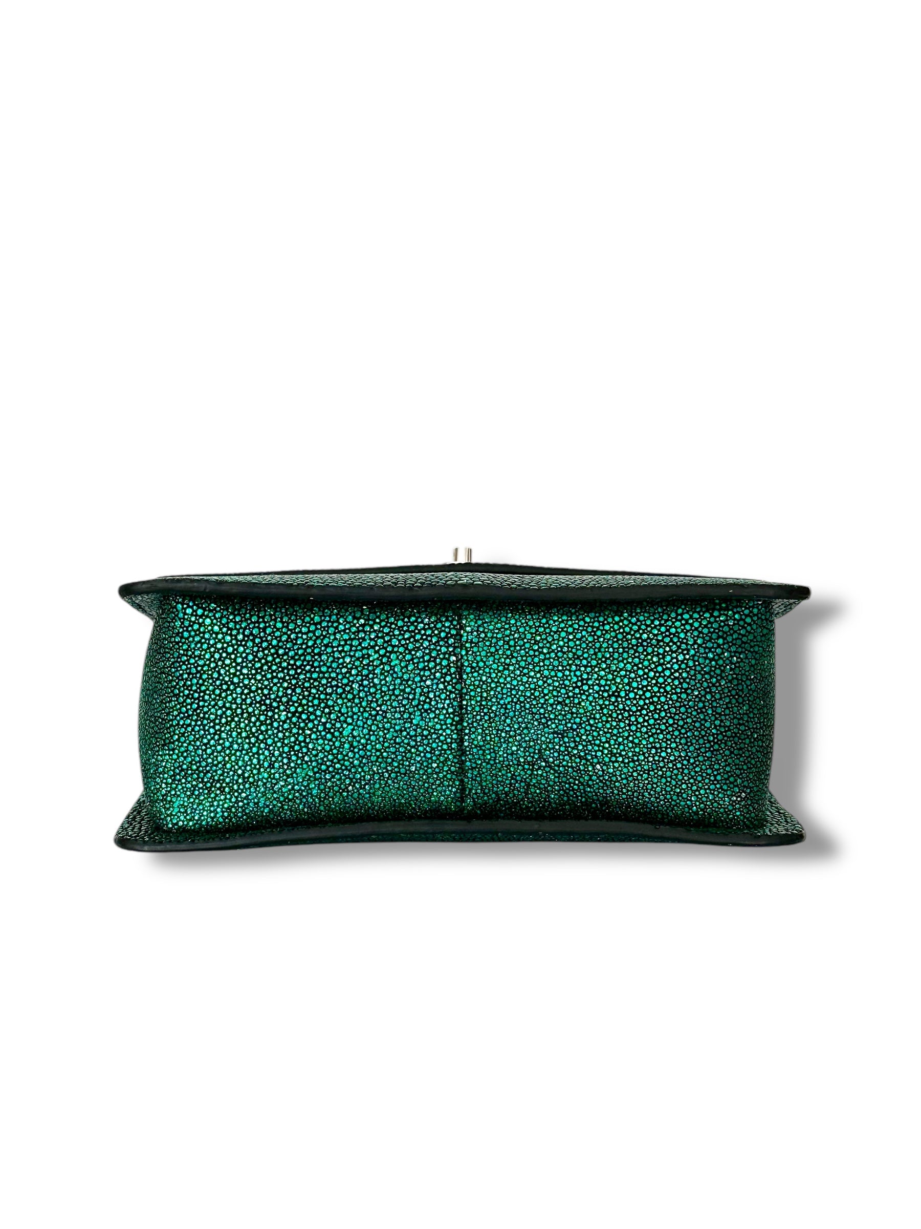 Emerald Green Jeweled Galuchat - Anka Top Handle image 3