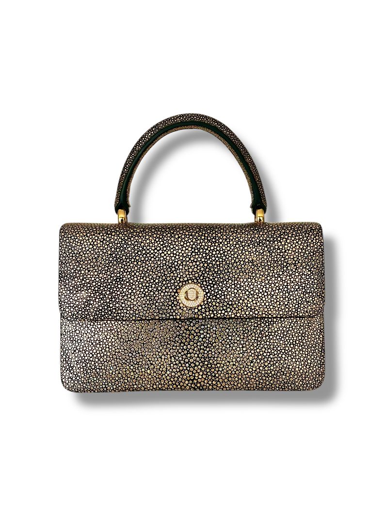 Rich Gold Jeweled Galuchat - Anka Top Handle image 0