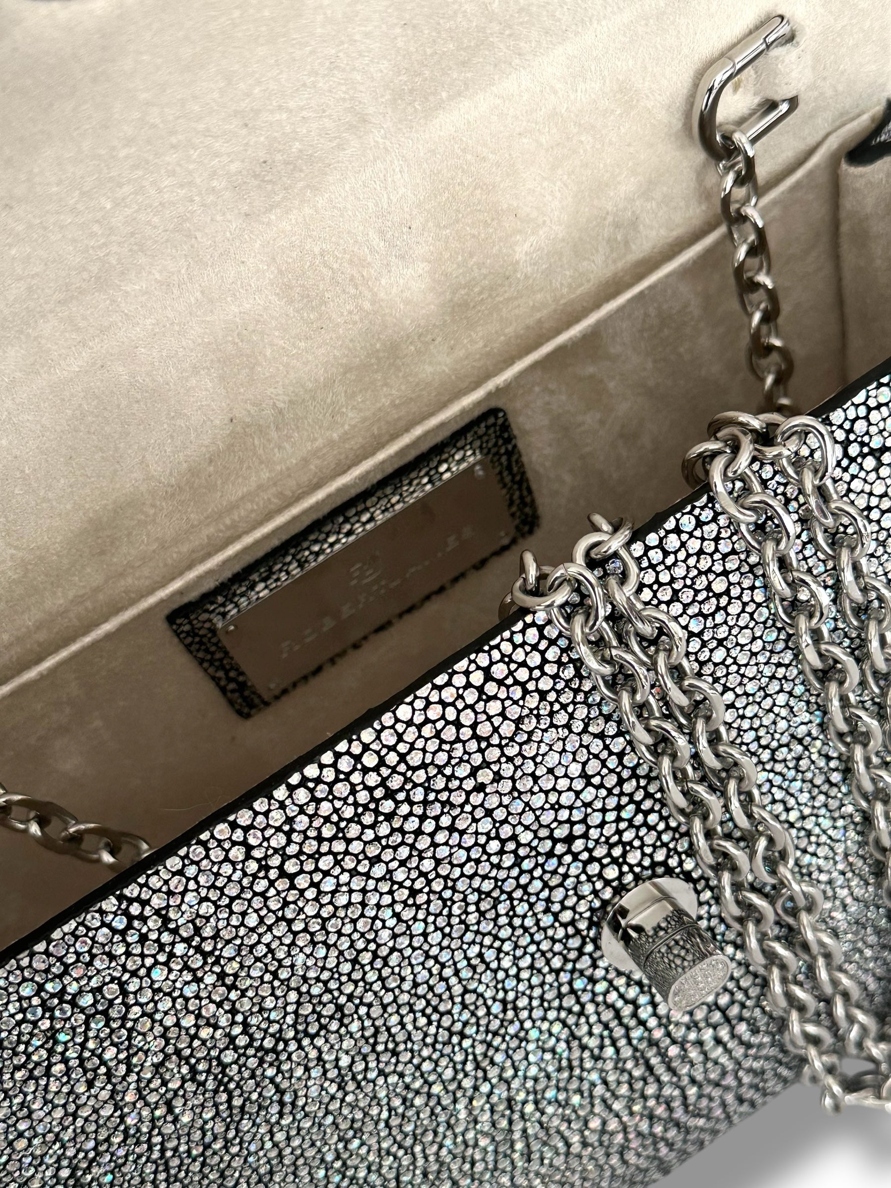 Silver Jeweled Galuchat - Anka Top Handle image 4