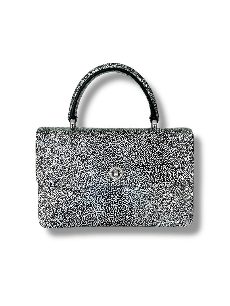 Silver Jeweled Galuchat - Anka Top Handle image 0