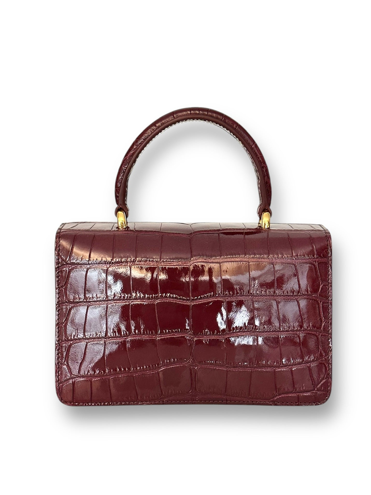 Deep Merlot Alligator - Anka Top Handle image 2