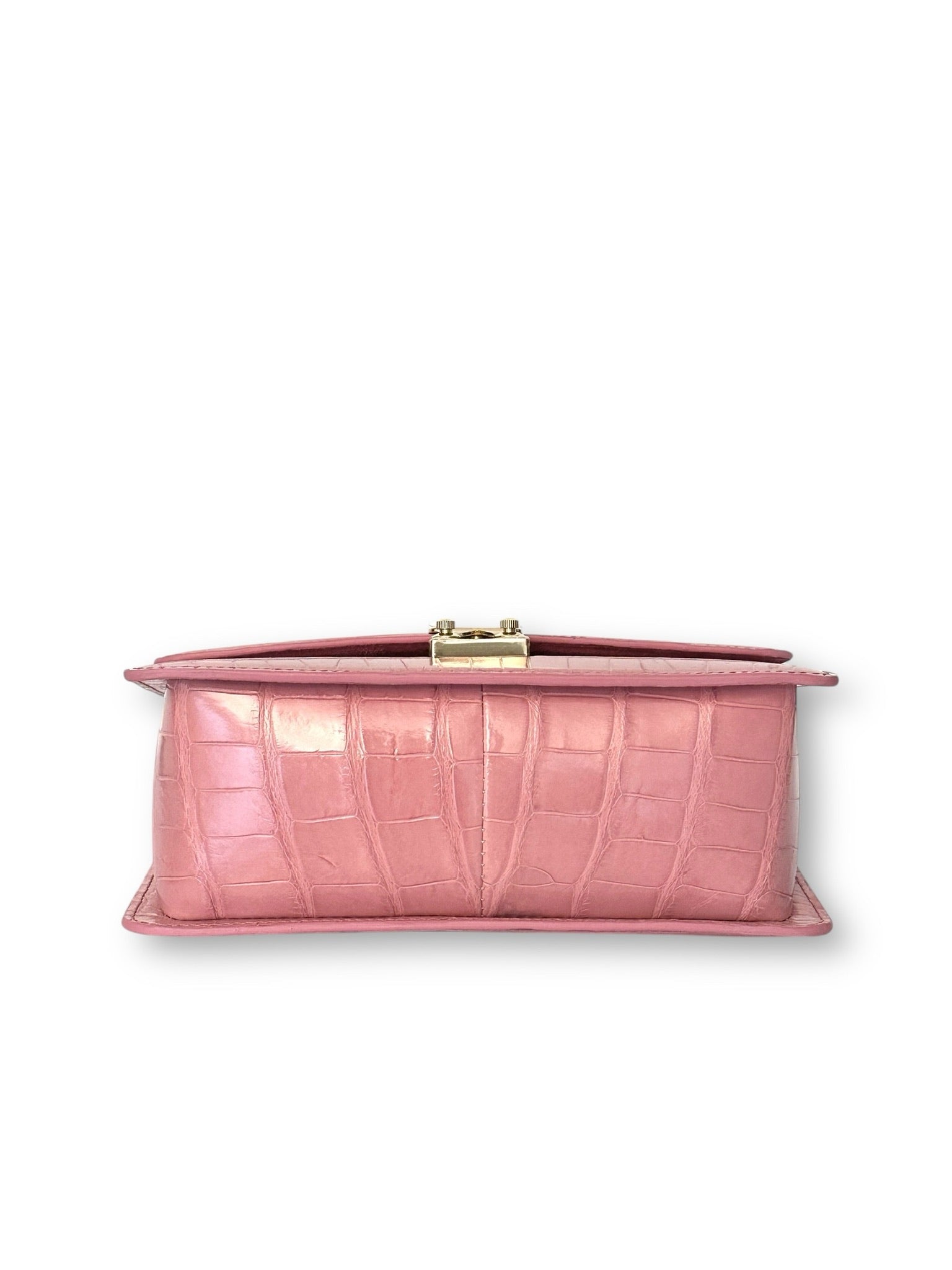Pink Coral Alligator - Anka Top Handle image 3