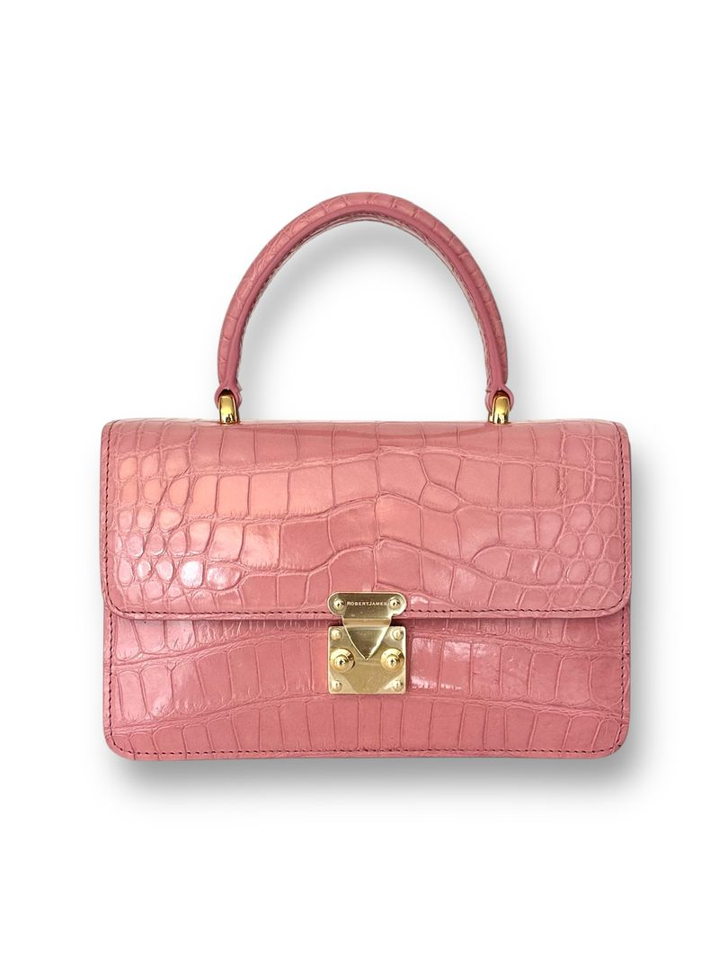 Pink Coral Alligator - Anka Top Handle image 0