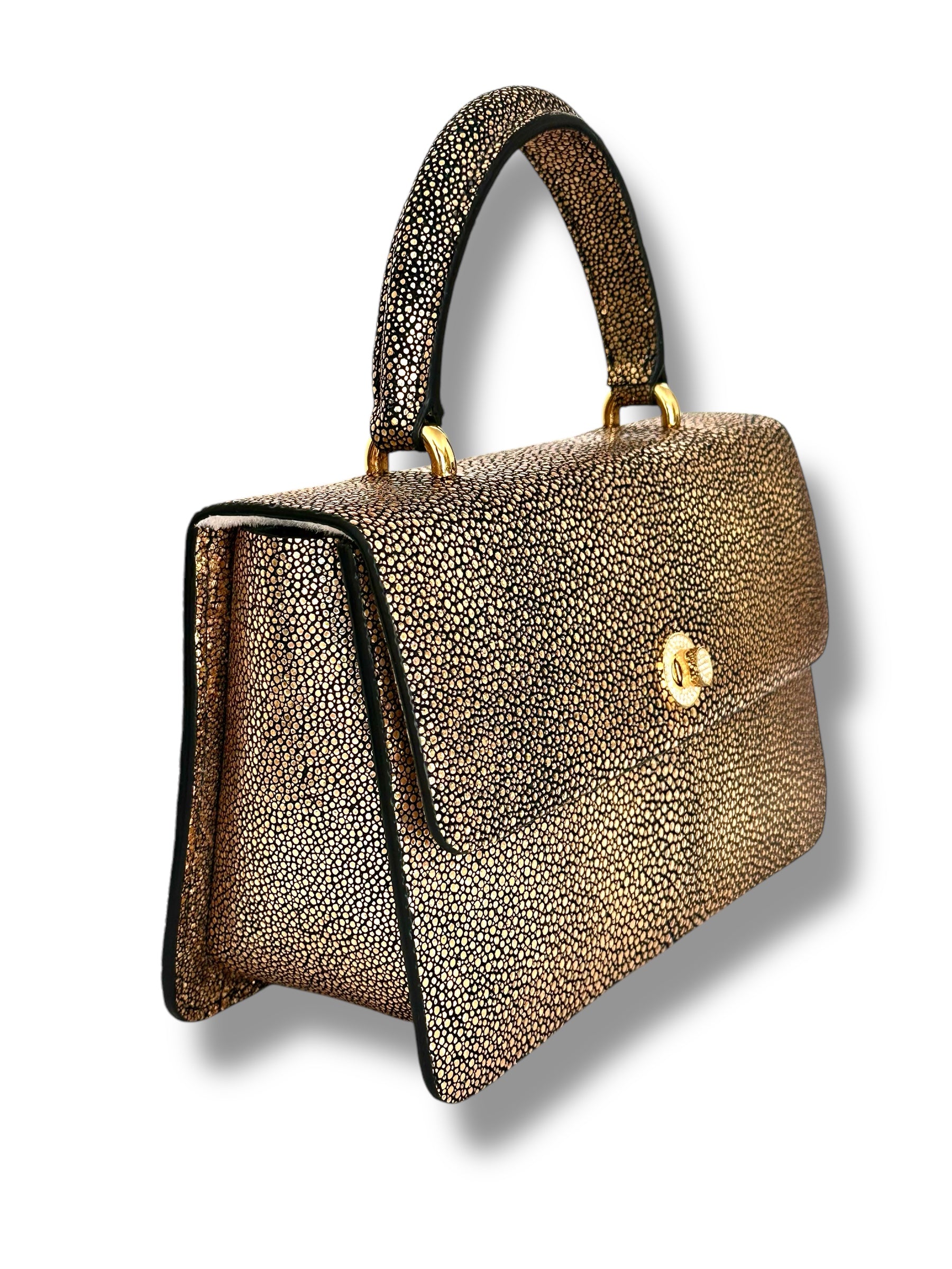 Rich Gold Jeweled Galuchat - Anka Top Handle image 1