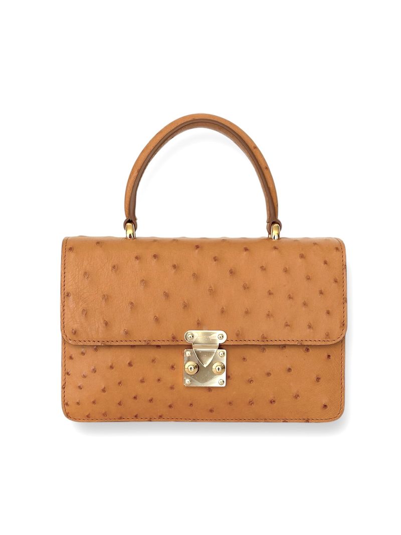 Gold Ostrich 24kt Plated - Anka Top Handle image 0