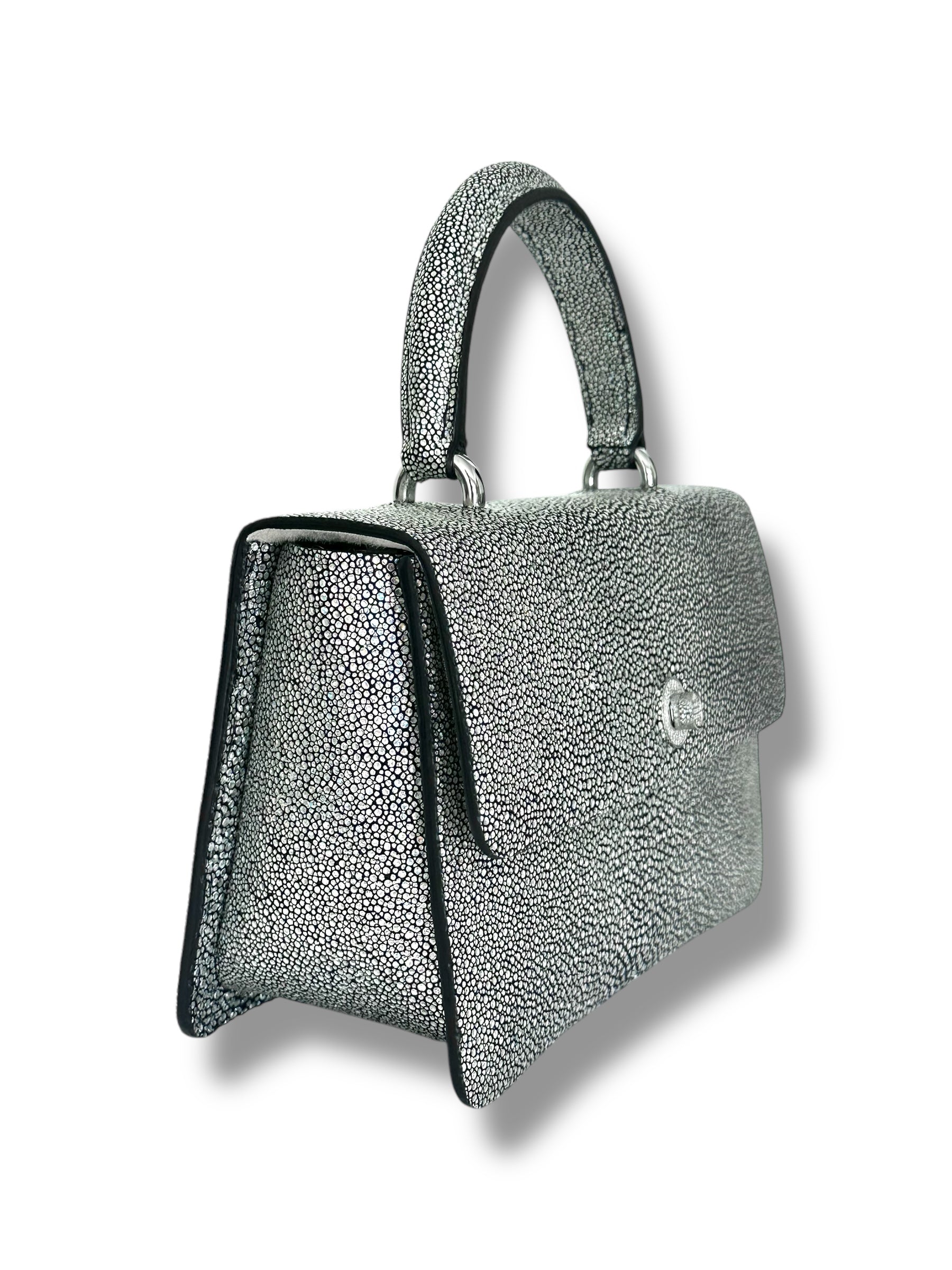 Silver Jeweled Galuchat - Anka Top Handle image 1