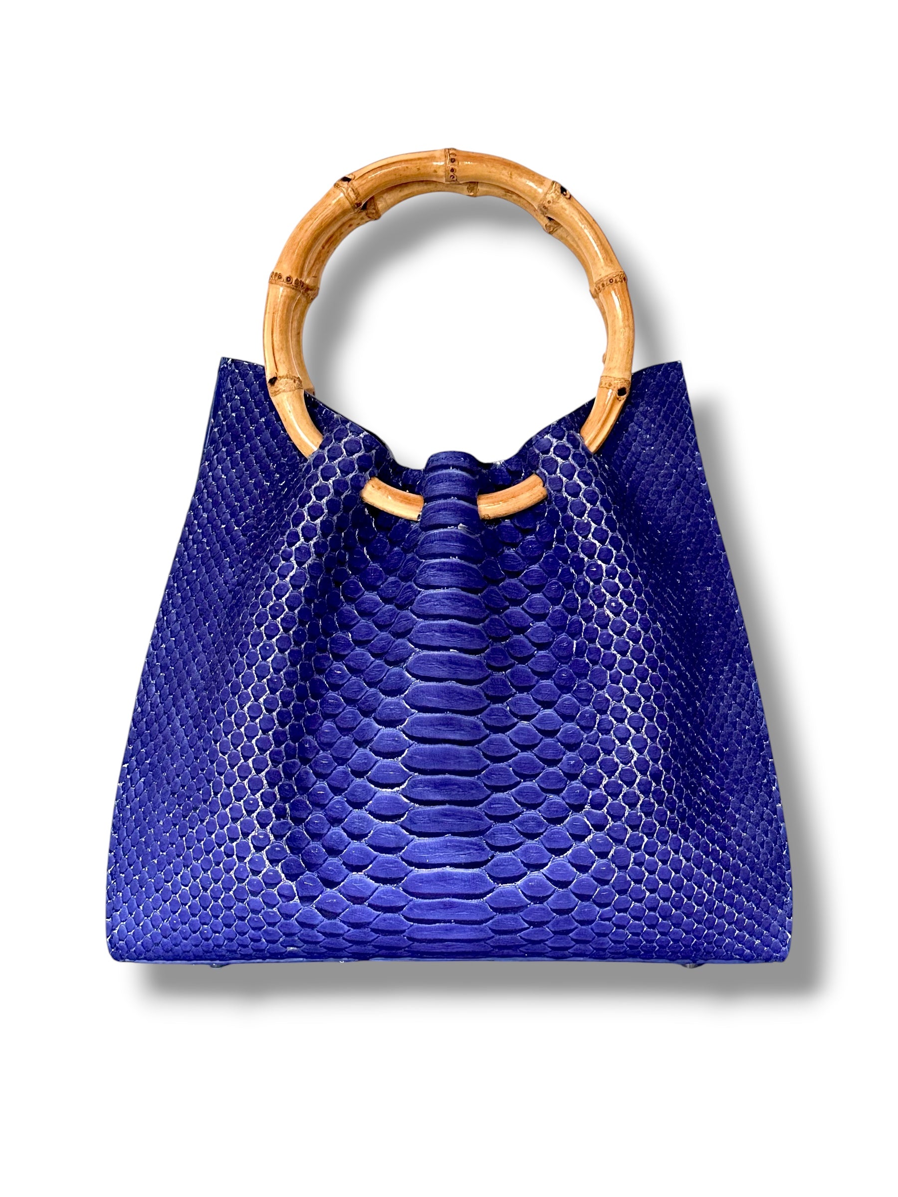 Electric Blue Python with Silver Accents - The Johnna Tote