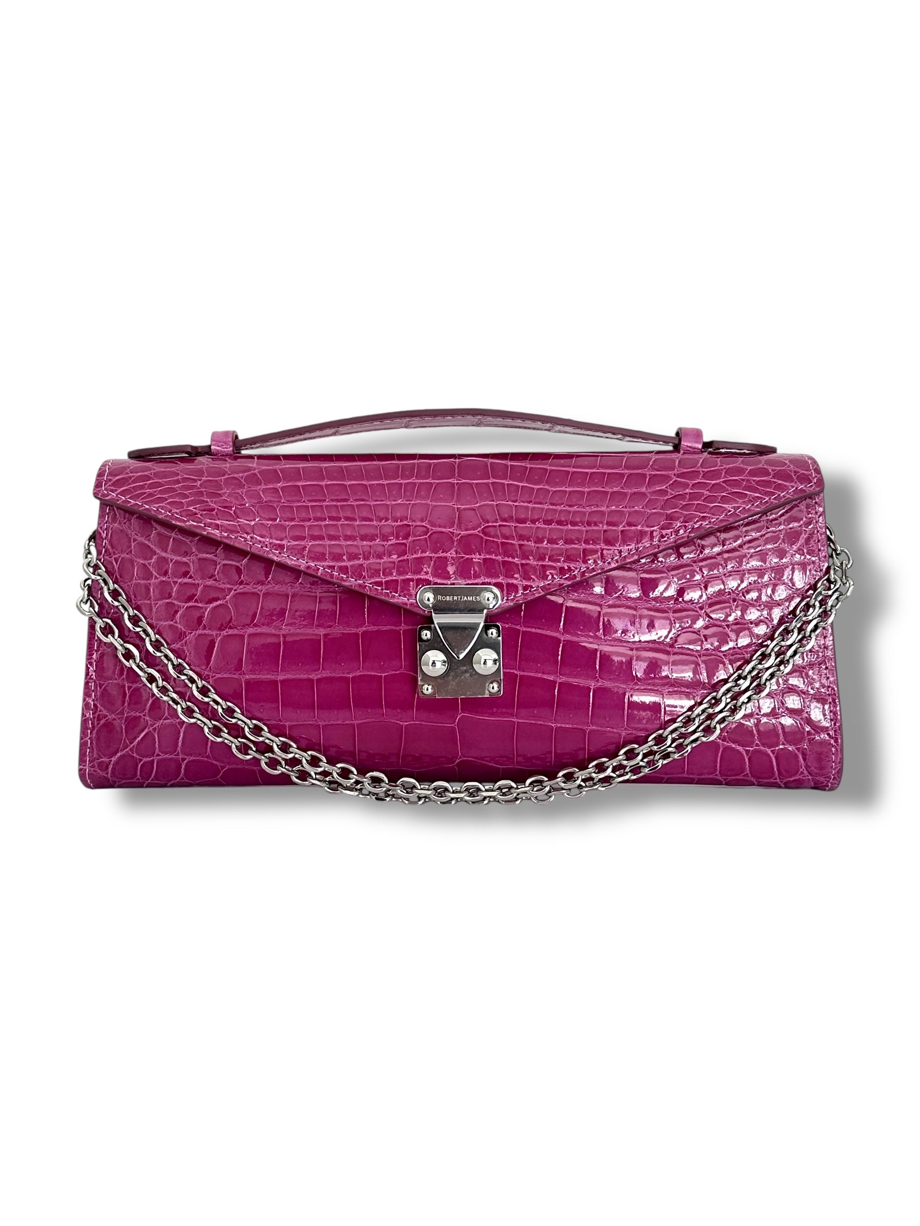 Vivid Orchid Niloticus Crocodile - Minnie Pochette