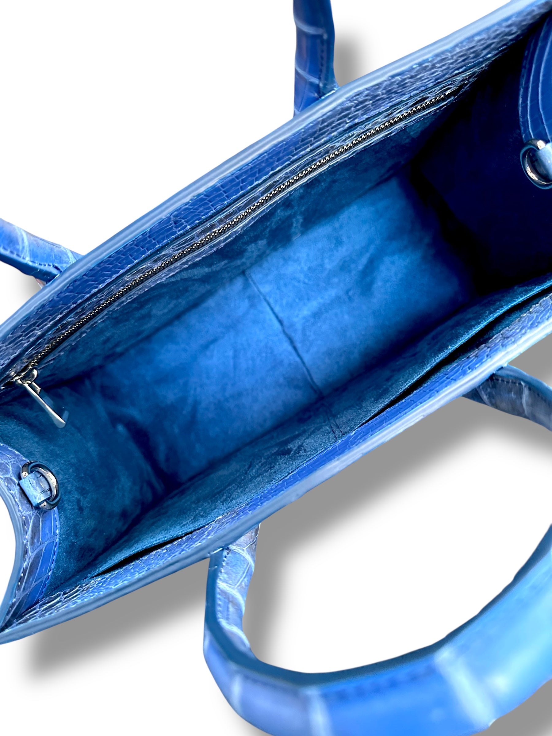 Cobalt Blue Ombré Niloticus Crocodile - The Classic Tote