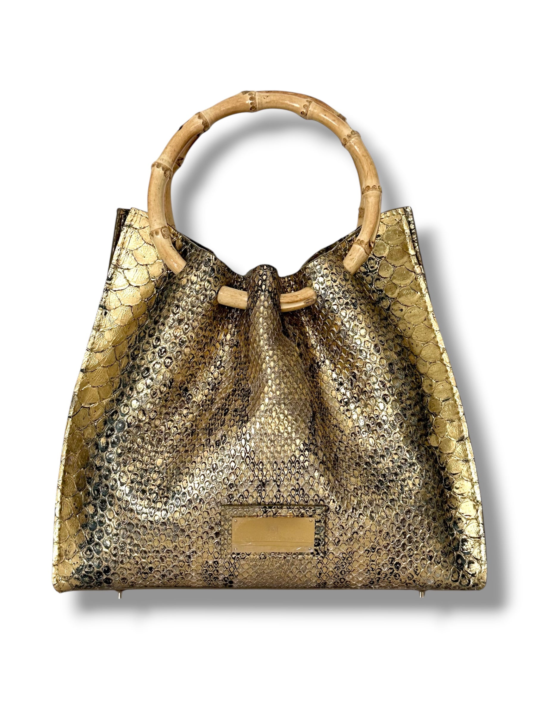 Metallic Gold Python - The Johnna Tote