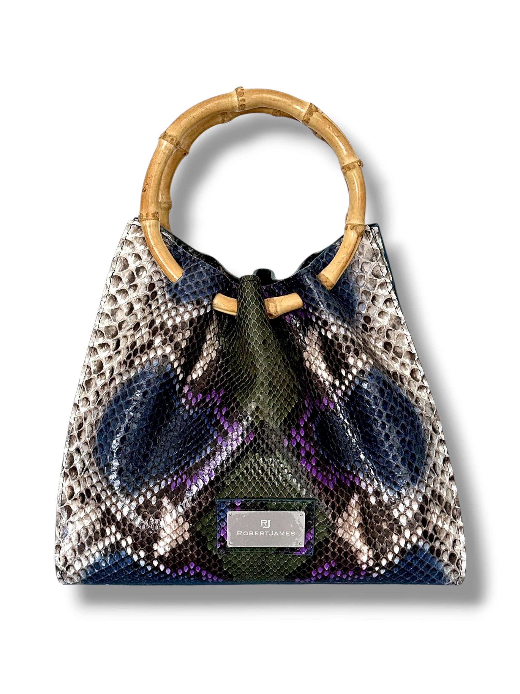 Natural Python with Blue, Green and Purple - The Johnna Tote