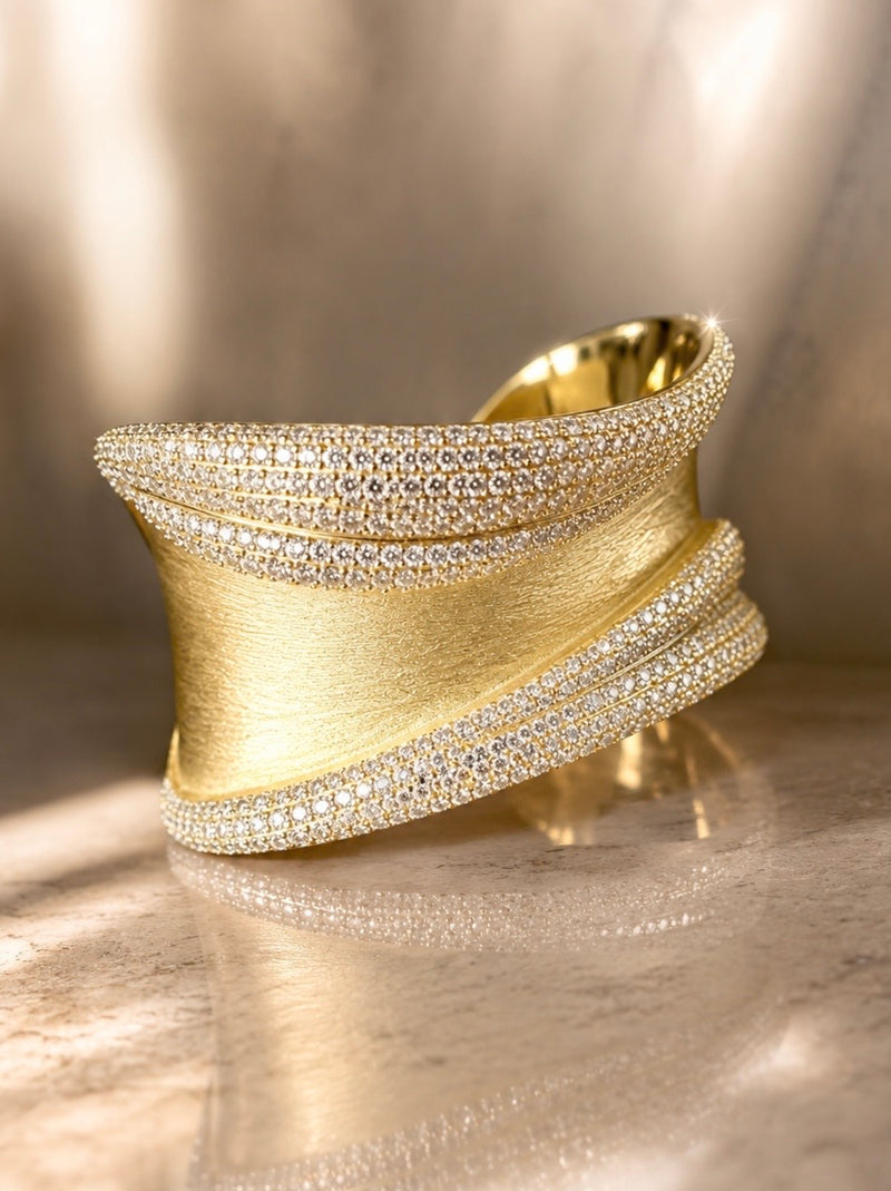 The Sculpted Pave Cuff