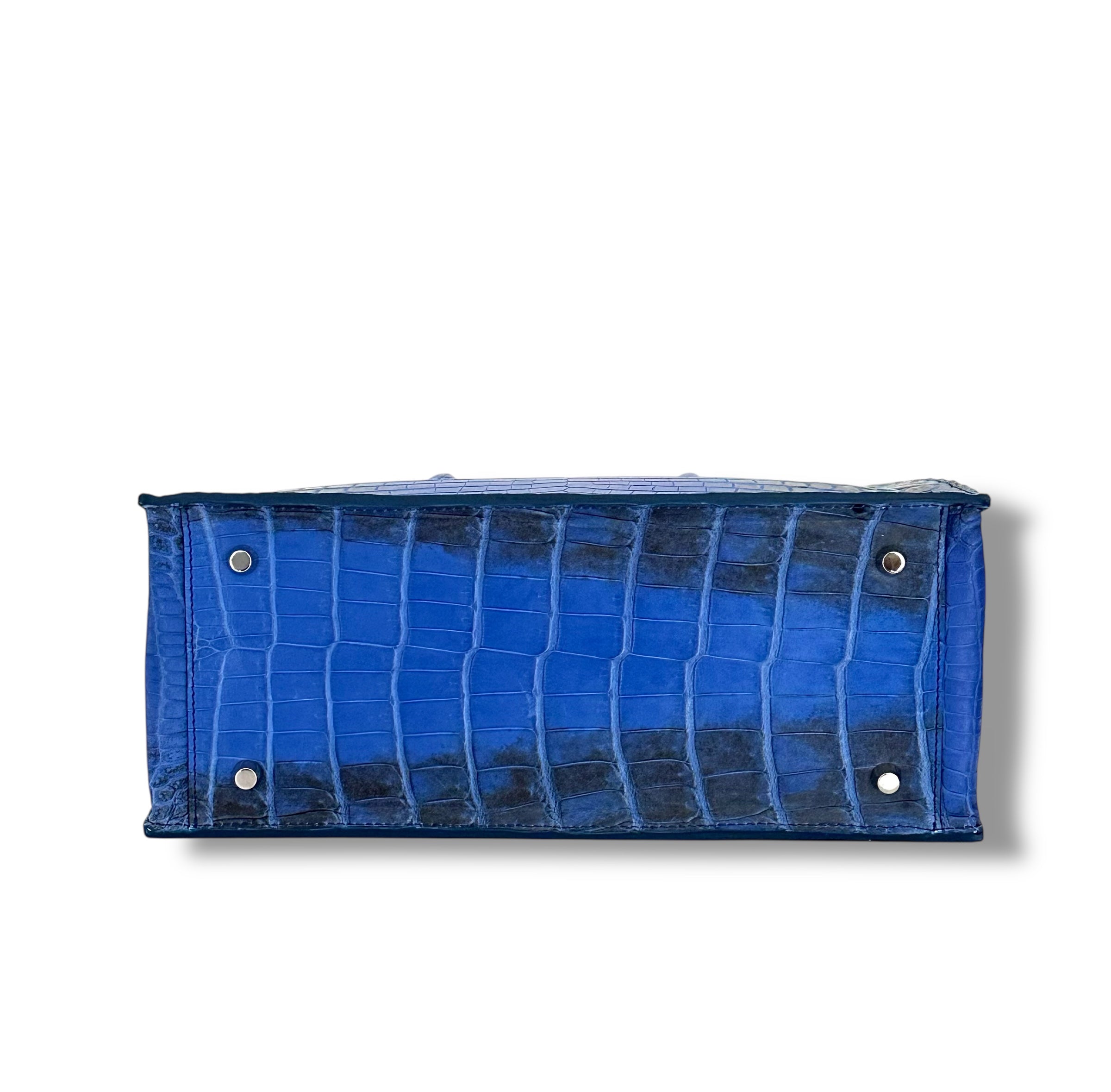 Cobalt Blue Ombré Niloticus Crocodile - The Classic Tote