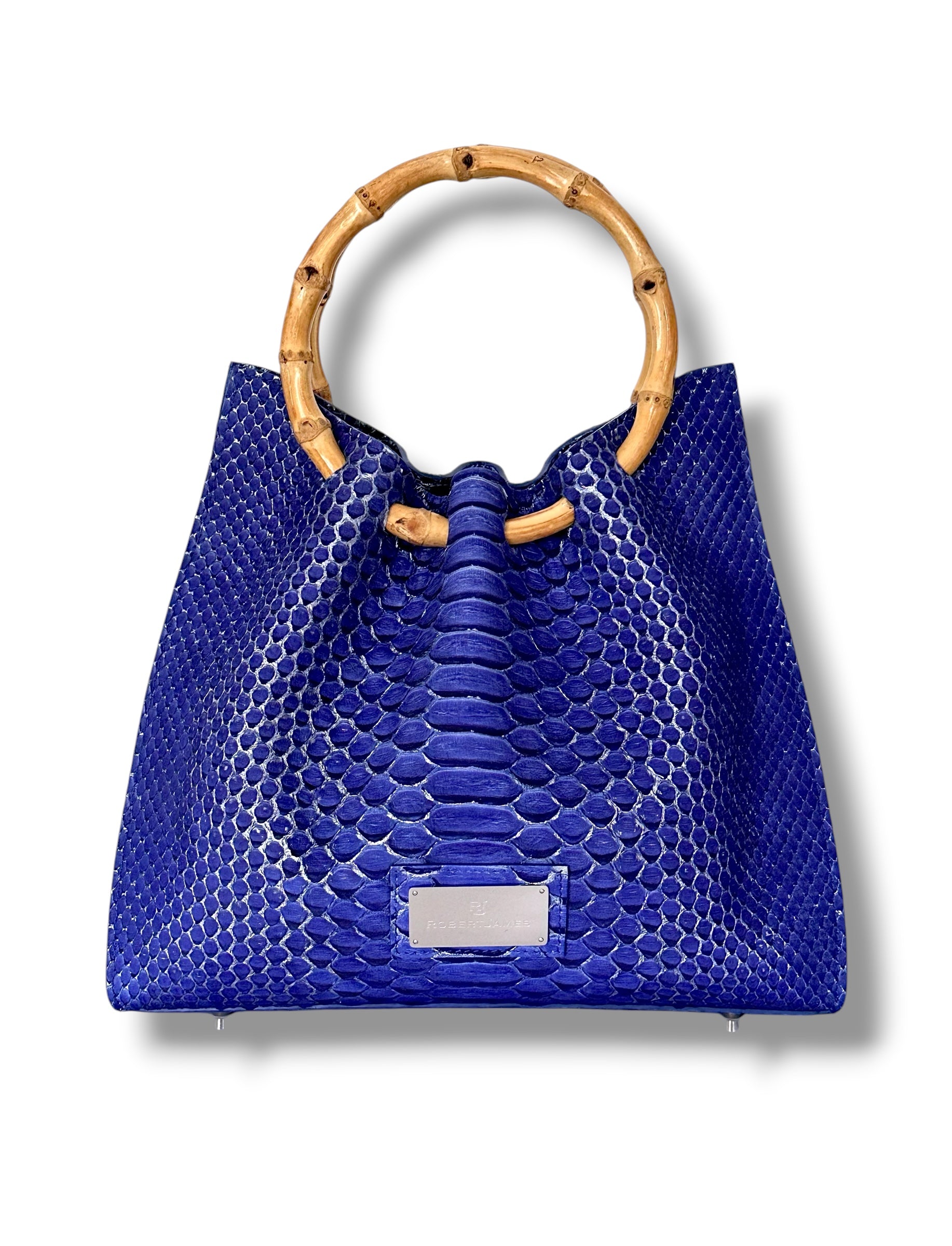 Electric Blue Python with Silver Accents - The Johnna Tote