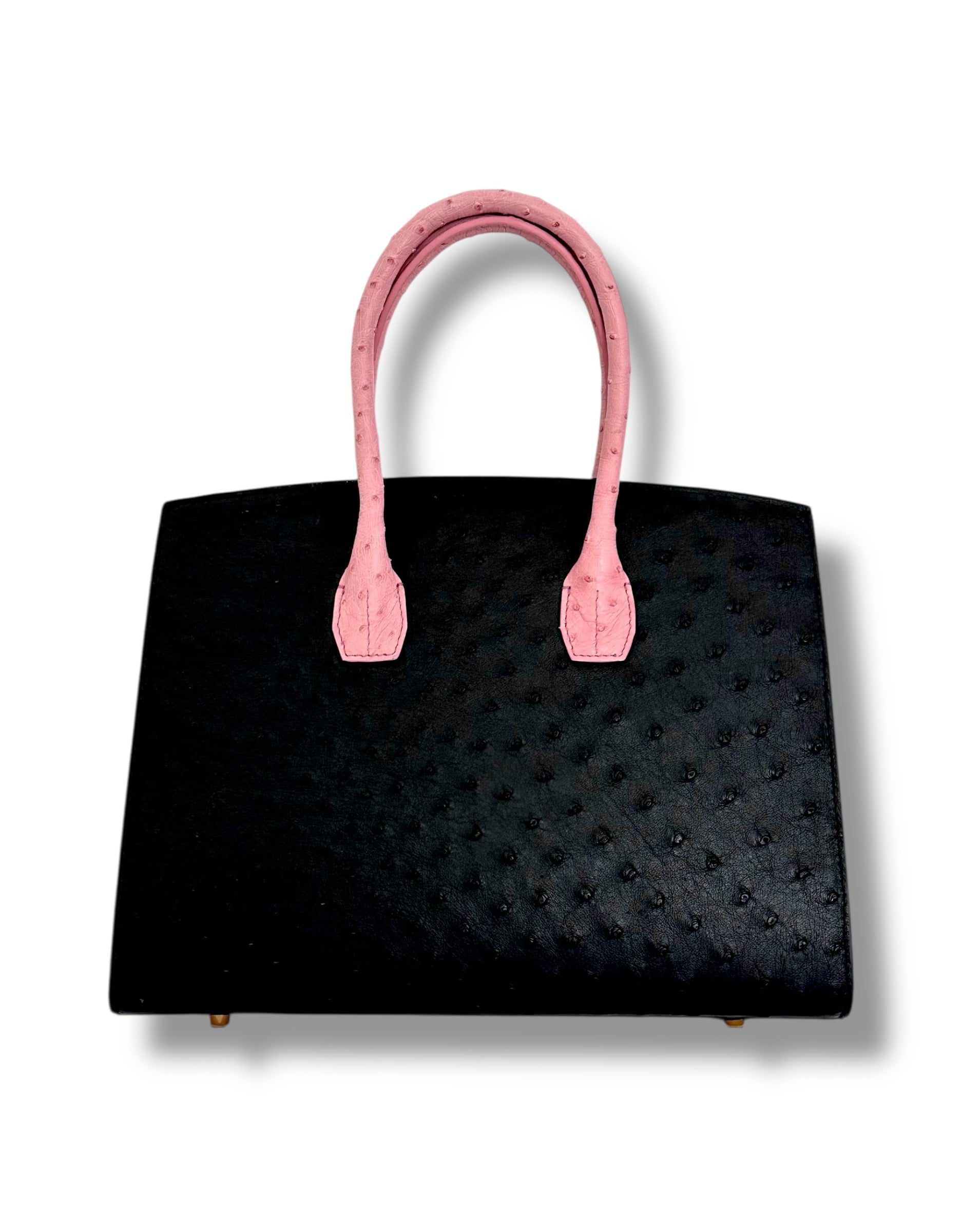 Bi-Color Black and Pink Ostrich - Wrenley Tote