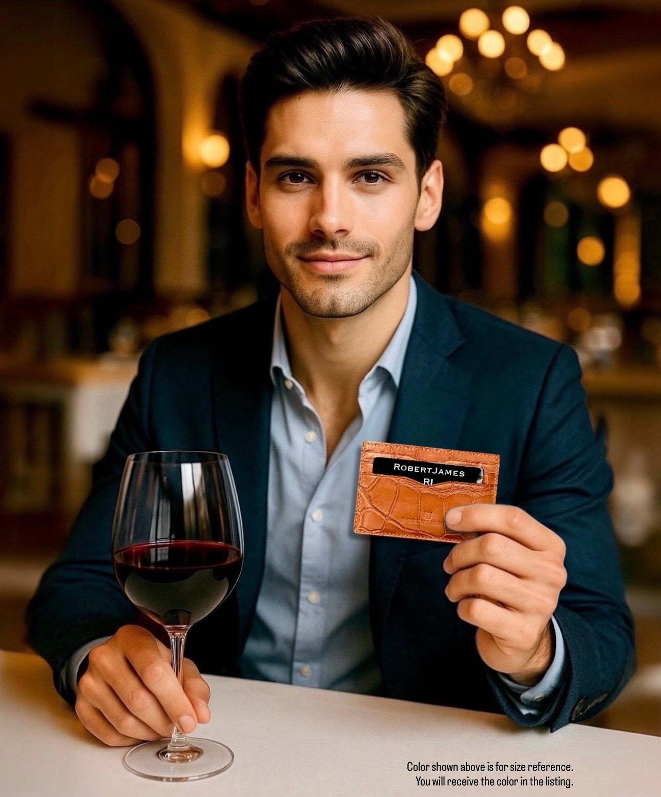 Blue Denim Niloticus Crocodile - Card Holder