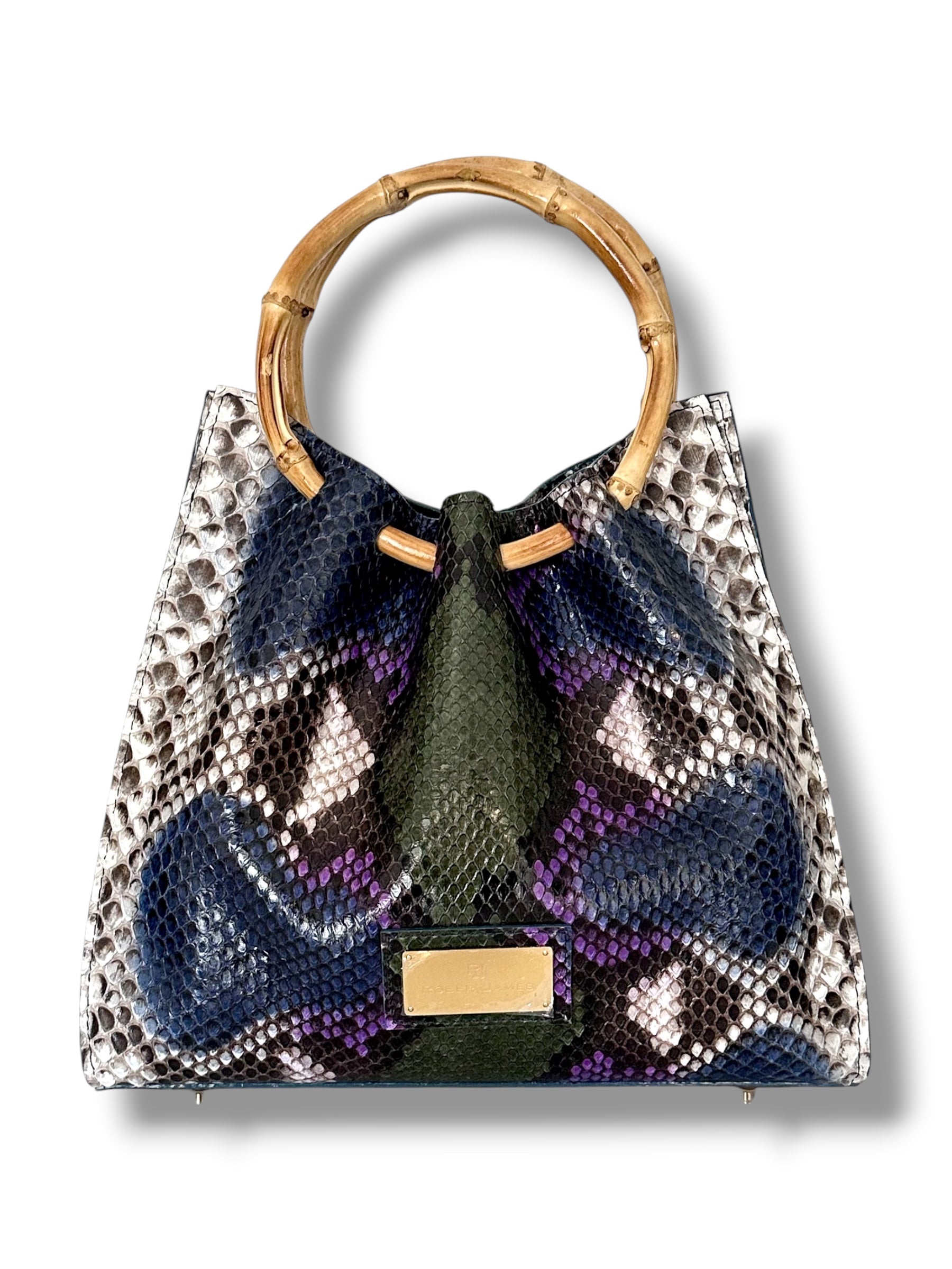 Natural Python with Blue, Green and Purple - The Johnna Tote
