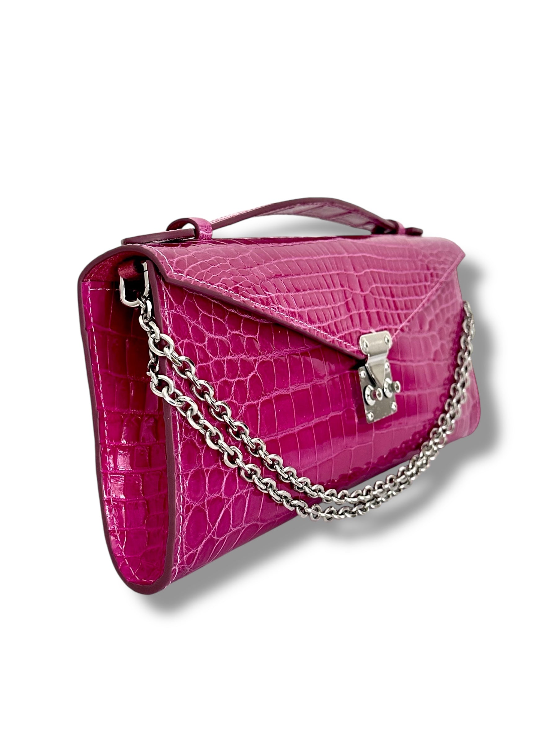 Vivid Orchid Niloticus Crocodile - Minnie Pochette