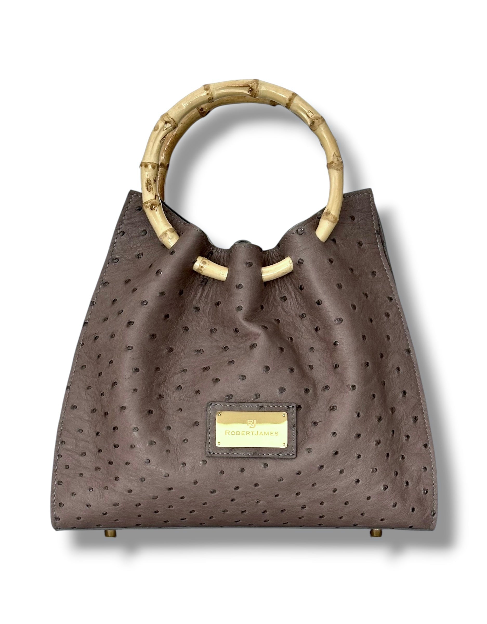 Mushroom/Taupe Ostrich - The Johnna Tote