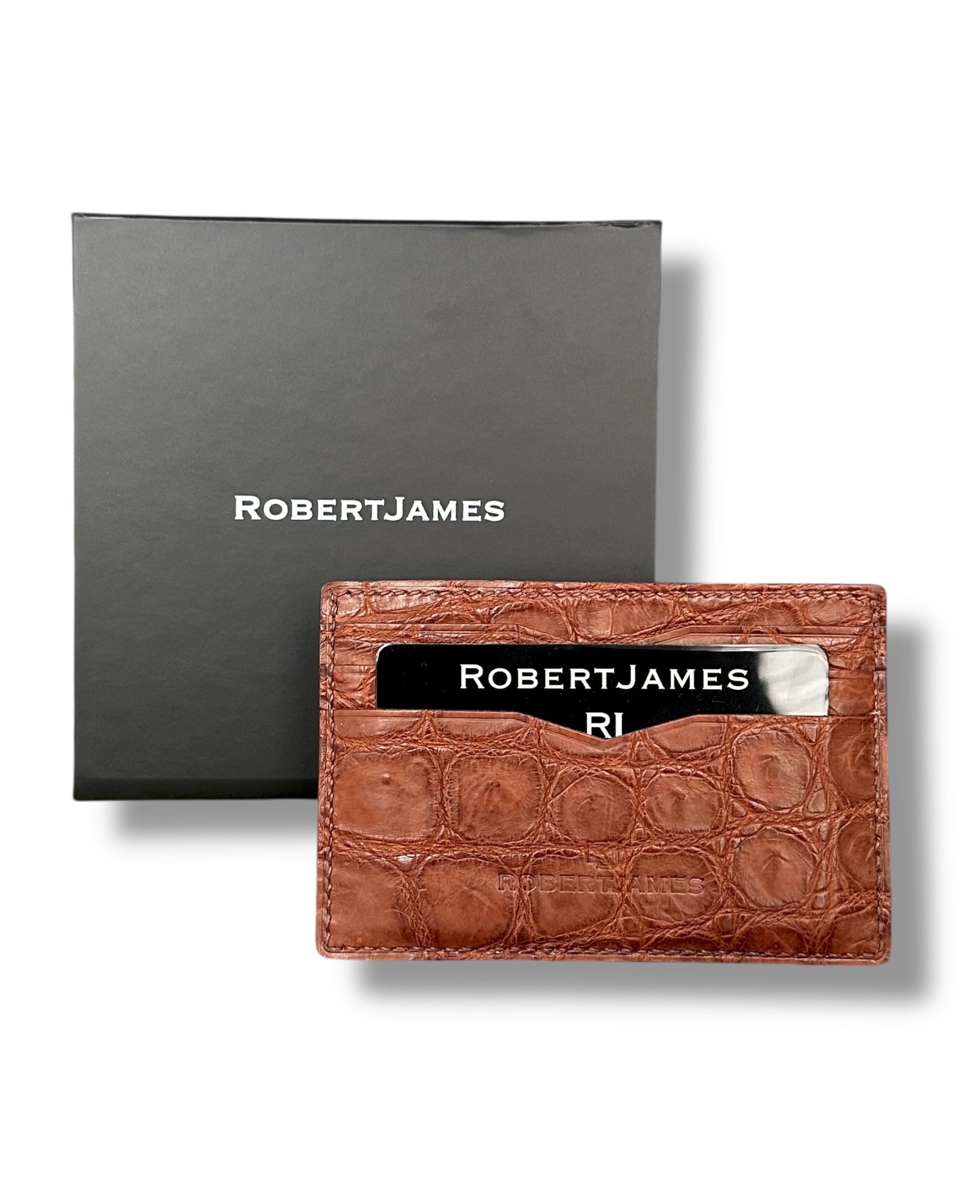 Rich Cognac Niloticus Crocodile - Card Holder