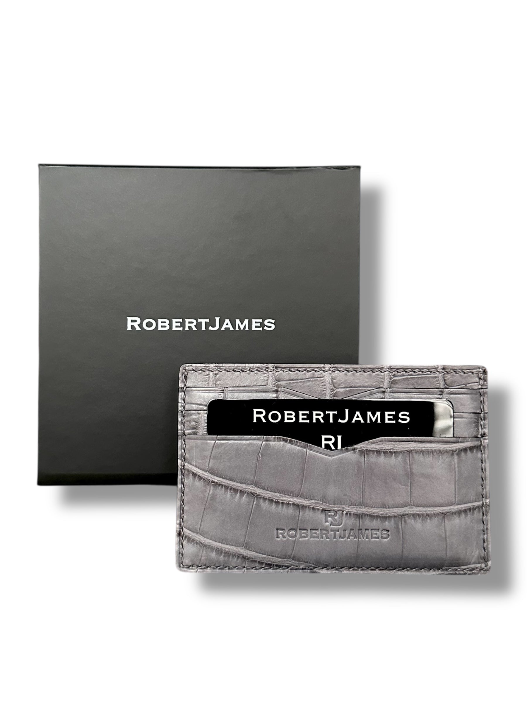 Soft Grey Niloticus Crocodile - Card Holder