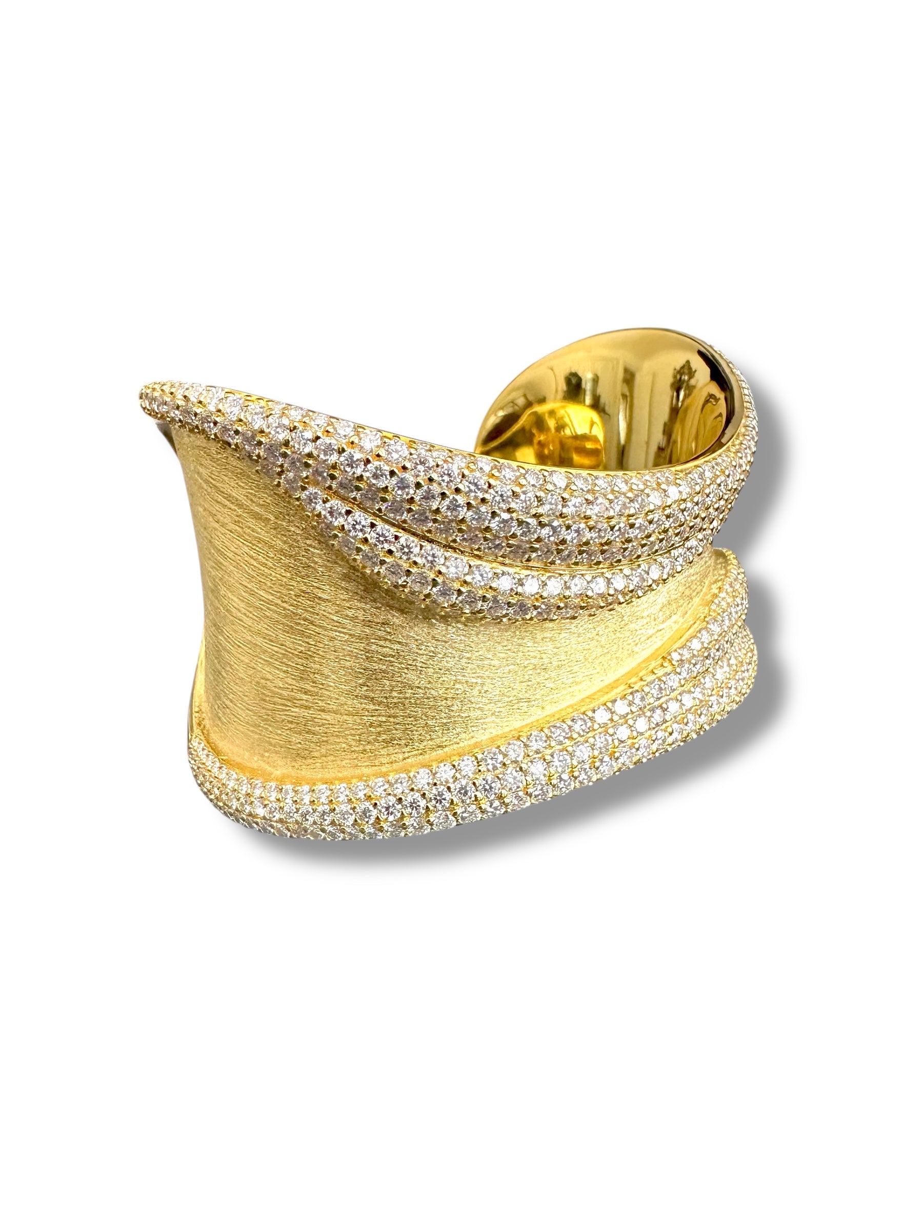 Luxurious Cuff/Bangle featuring over 12 carats of Radiant Moissanite  image 2