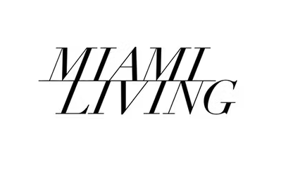 Black text 'MIAMI LIVING' on a white background