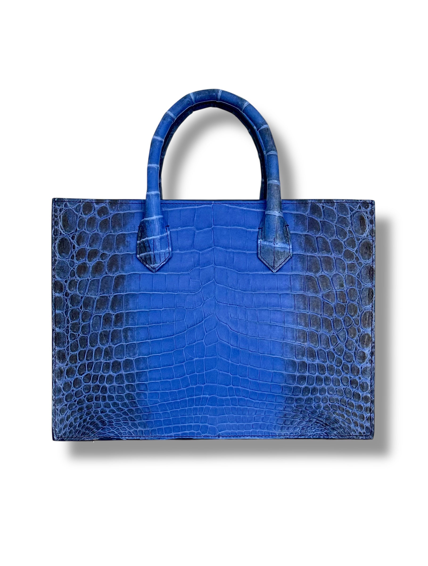 Cobalt Blue Ombré Niloticus Crocodile - The Classic Tote